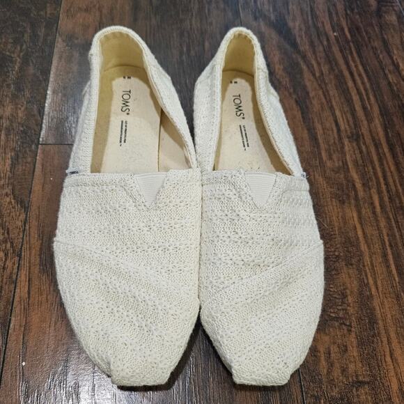 Tom's Flats -Size 9- Cream - Great Condition - Picture 1 of 4